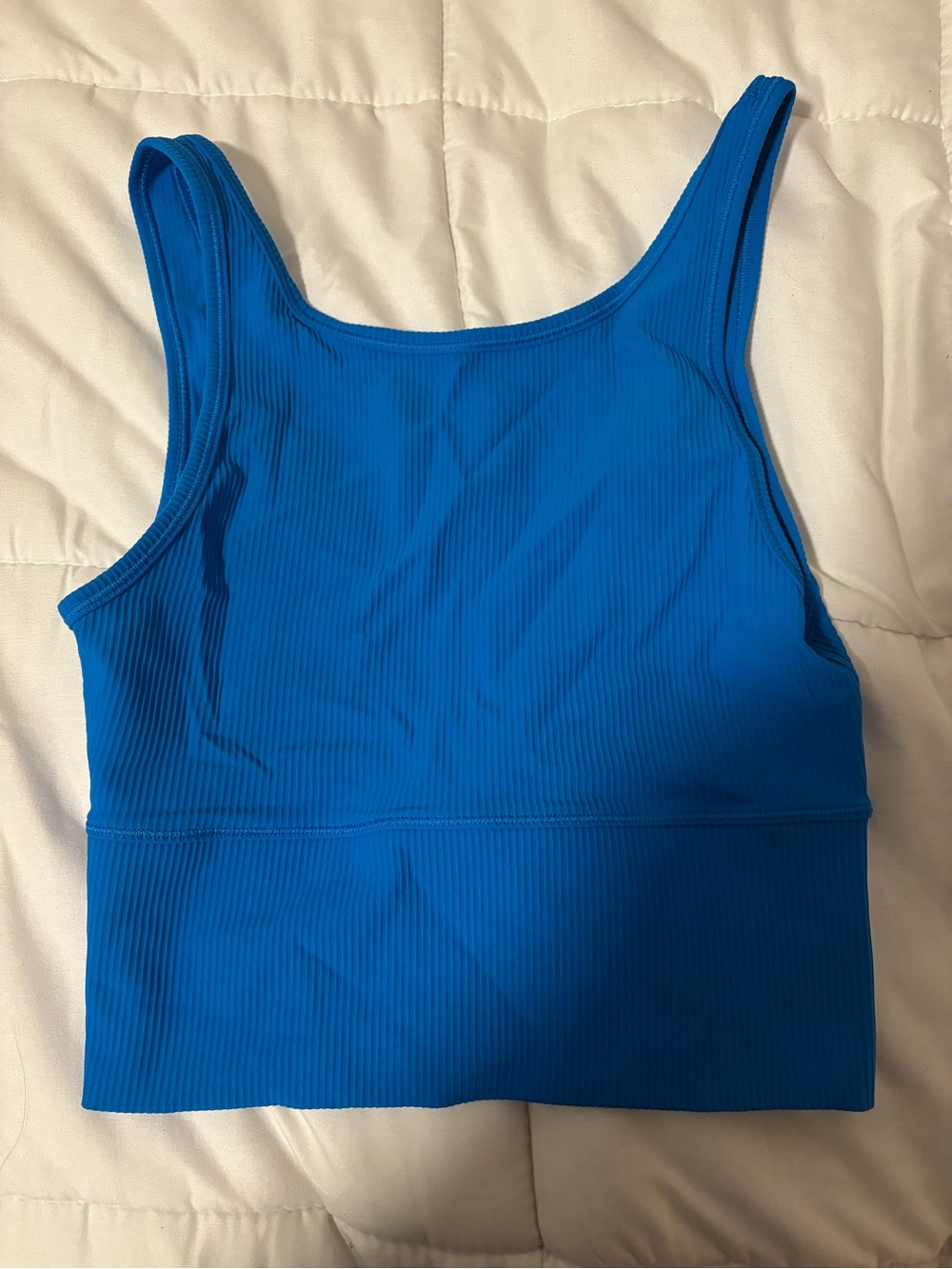 Lululemon Blue Ribbed Tank Crop Top